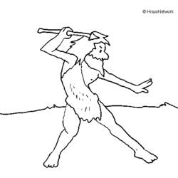 Dessin à colorier: Homme préhistorique (Personnages fantastiques et d'aventure) #150224 - Coloriages à Imprimer Gratuits