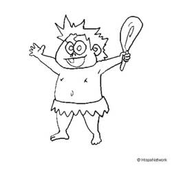 Dessin à colorier: Homme préhistorique (Personnages fantastiques et d'aventure) #150243 - Coloriages à Imprimer Gratuits