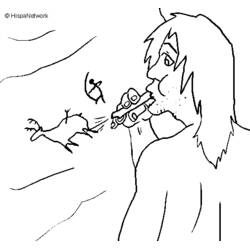 Dessin à colorier: Homme préhistorique (Personnages fantastiques et d'aventure) #150325 - Coloriages à Imprimer Gratuits