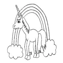 Dessin à colorier: Licorne (Personnages fantastiques et d'aventure) #19429 - Coloriages à Imprimer Gratuits