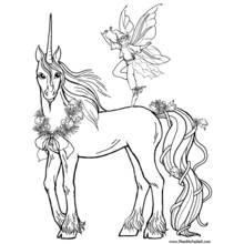 Dessin à colorier: Licorne (Personnages fantastiques et d'aventure) #19430 - Coloriages à Imprimer Gratuits