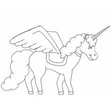 Dessin à colorier: Licorne (Personnages fantastiques et d'aventure) #19433 - Coloriages à Imprimer Gratuits
