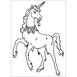 Dessin à colorier: Licorne (Personnages fantastiques et d'aventure) #19434 - Coloriages à Imprimer Gratuits
