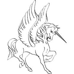 Dessin à colorier: Licorne (Personnages fantastiques et d'aventure) #19441 - Coloriages à Imprimer Gratuits