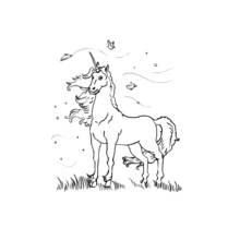 Dessin à colorier: Licorne (Personnages fantastiques et d'aventure) #19521 - Coloriages à Imprimer Gratuits