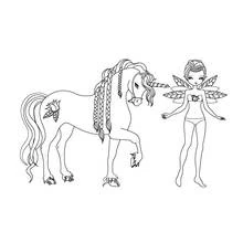 Dessin à colorier: Licorne (Personnages fantastiques et d'aventure) #19536 - Coloriages à Imprimer Gratuits