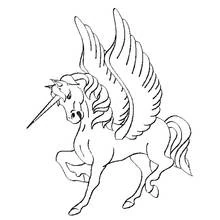 Dessin à colorier: Licorne (Personnages fantastiques et d'aventure) #19545 - Coloriages à Imprimer Gratuits