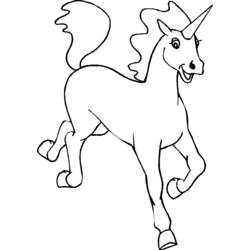 Dessin à colorier: Licorne (Personnages fantastiques et d'aventure) #19570 - Coloriages à Imprimer Gratuits