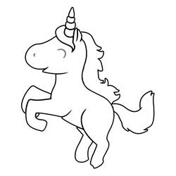 Dessin à colorier: Licorne Kawaii (Personnages fantastiques et d'aventure) #209325 - Coloriages à Imprimer Gratuits