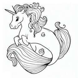 Dessin à colorier: Licorne Sirène (Personnages fantastiques et d'aventure) #186416 - Coloriages à Imprimer Gratuits
