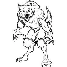 Dessin à colorier: Loup garou (Personnages fantastiques et d'aventure) #100015 - Coloriages à Imprimer Gratuits