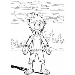 Dessin à colorier: Loup garou (Personnages fantastiques et d'aventure) #100016 - Coloriages à Imprimer Gratuits