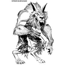 Dessin à colorier: Loup garou (Personnages fantastiques et d'aventure) #100017 - Coloriages à Imprimer Gratuits