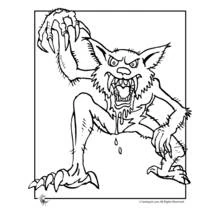 Dessin à colorier: Loup garou (Personnages fantastiques et d'aventure) #100018 - Coloriages à Imprimer Gratuits