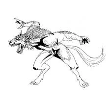 Dessin à colorier: Loup garou (Personnages fantastiques et d'aventure) #100020 - Coloriages à Imprimer Gratuits
