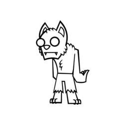 Dessin à colorier: Loup garou (Personnages fantastiques et d'aventure) #100028 - Coloriages à Imprimer Gratuits