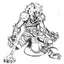 Dessin à colorier: Loup garou (Personnages fantastiques et d'aventure) #100031 - Coloriages à Imprimer Gratuits