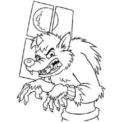 Dessin à colorier: Loup garou (Personnages fantastiques et d'aventure) #100033 - Coloriages à Imprimer Gratuits