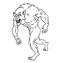 Dessin à colorier: Loup garou (Personnages fantastiques et d'aventure) #100049 - Coloriages à Imprimer Gratuits