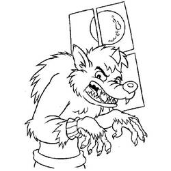 Dessin à colorier: Loup garou (Personnages fantastiques et d'aventure) #100059 - Coloriages à Imprimer Gratuits