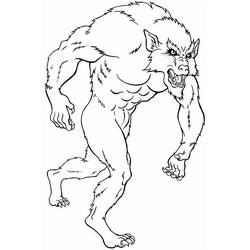 Dessin à colorier: Loup garou (Personnages fantastiques et d'aventure) #100076 - Coloriages à Imprimer Gratuits
