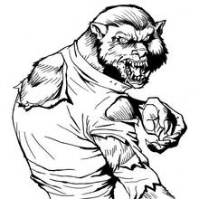 Dessin à colorier: Loup garou (Personnages fantastiques et d'aventure) #100082 - Coloriages à Imprimer Gratuits