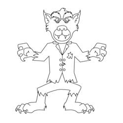 Dessin à colorier: Loup garou (Personnages fantastiques et d'aventure) #99994 - Coloriages à Imprimer Gratuits