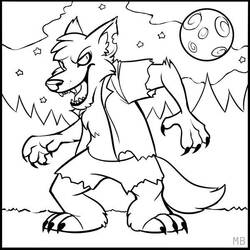 Dessin à colorier: Loup garou (Personnages fantastiques et d'aventure) #99995 - Coloriages à Imprimer Gratuits