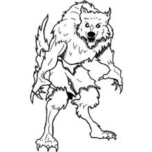 Dessin à colorier: Loup garou (Personnages fantastiques et d'aventure) #99997 - Coloriages à Imprimer Gratuits