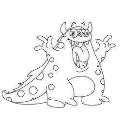 Dessin à colorier: Monstre (Personnages fantastiques et d'aventure) #183715 - Coloriages à Imprimer Gratuits