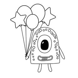 Dessin à colorier: Monstre (Personnages fantastiques et d'aventure) #183722 - Coloriages à Imprimer Gratuits