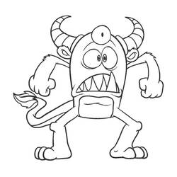 Dessin à colorier: Monstre (Personnages fantastiques et d'aventure) #183727 - Coloriages à Imprimer Gratuits