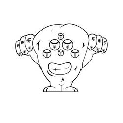 Dessin à colorier: Monstre (Personnages fantastiques et d'aventure) #183728 - Coloriages à Imprimer Gratuits