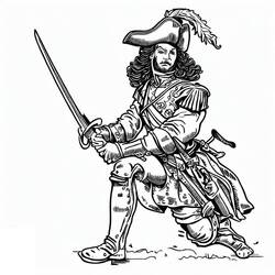 Dessin à colorier: Mousquetaire (Personnages fantastiques et d'aventure) #191147 - Coloriages à Imprimer Gratuits