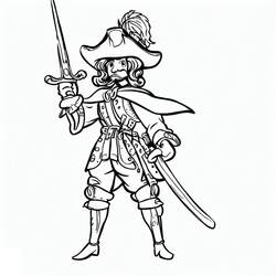 Dessin à colorier: Mousquetaire (Personnages fantastiques et d'aventure) #191148 - Coloriages à Imprimer Gratuits