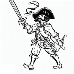 Dessin à colorier: Mousquetaire (Personnages fantastiques et d'aventure) #191149 - Coloriages à Imprimer Gratuits