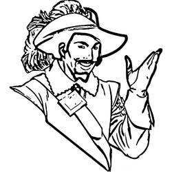 Dessin à colorier: Mousquetaire (Personnages fantastiques et d'aventure) #191152 - Coloriages à Imprimer Gratuits