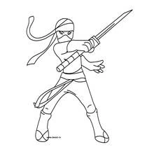 Dessin à colorier: Ninja (Personnages fantastiques et d'aventure) #147907 - Coloriages à Imprimer Gratuits