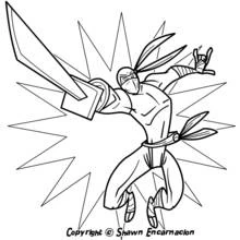 Dessin à colorier: Ninja (Personnages fantastiques et d'aventure) #147909 - Coloriages à Imprimer Gratuits
