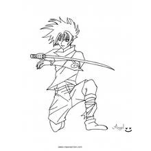 Dessin à colorier: Ninja (Personnages fantastiques et d'aventure) #148177 - Coloriages à Imprimer Gratuits