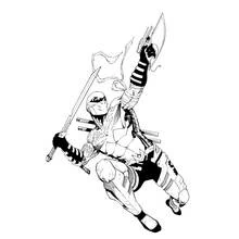 Dessin à colorier: Ninja (Personnages fantastiques et d'aventure) #148182 - Coloriages à Imprimer Gratuits