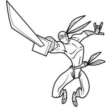 Dessin à colorier: Ninja (Personnages fantastiques et d'aventure) #148194 - Coloriages à Imprimer Gratuits
