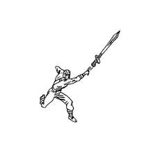 Dessin à colorier: Ninja (Personnages fantastiques et d'aventure) #148263 - Coloriages à Imprimer Gratuits