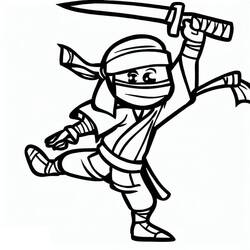 Dessin à colorier: Ninja (Personnages fantastiques et d'aventure) #187785 - Coloriages à Imprimer Gratuits