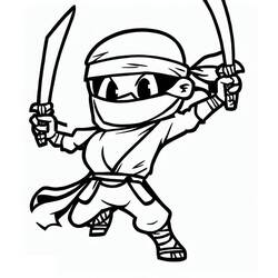 Dessin à colorier: Ninja (Personnages fantastiques et d'aventure) #187786 - Coloriages à Imprimer Gratuits