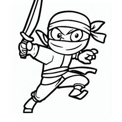 Dessin à colorier: Ninja (Personnages fantastiques et d'aventure) #187787 - Coloriages à Imprimer Gratuits