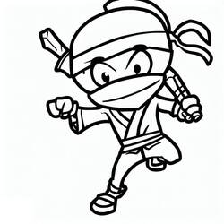 Dessin à colorier: Ninja (Personnages fantastiques et d'aventure) #187788 - Coloriages à Imprimer Gratuits