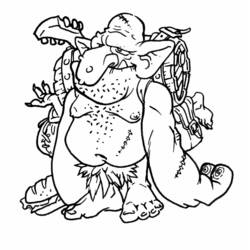 Dessin à colorier: Ogre (Personnages fantastiques et d'aventure) #102798 - Coloriages à Imprimer Gratuits