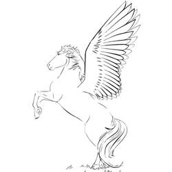 Dessin à colorier: Pégase (Personnages fantastiques et d'aventure) #209044 - Coloriages à Imprimer Gratuits