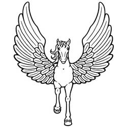 Dessin à colorier: Pégase (Personnages fantastiques et d'aventure) #209045 - Coloriages à Imprimer Gratuits